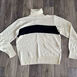 Polo by Ralph Lauren Ivory Turtleneck with Dark Stripe